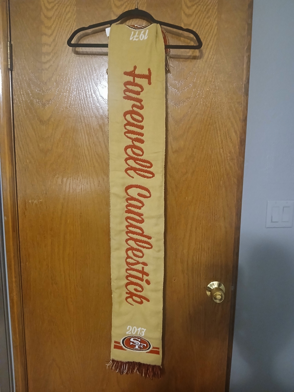 San Francisco 49ers "Farewell Candlestick" Commemorative Scarf - Gold & Red